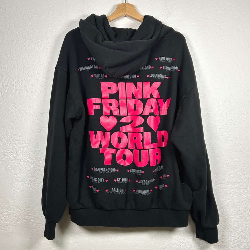 Nicki Minaj Pink Friday 2 World Tour Graphic Black Hoodie Unisex Size L - Picture 2 of 4